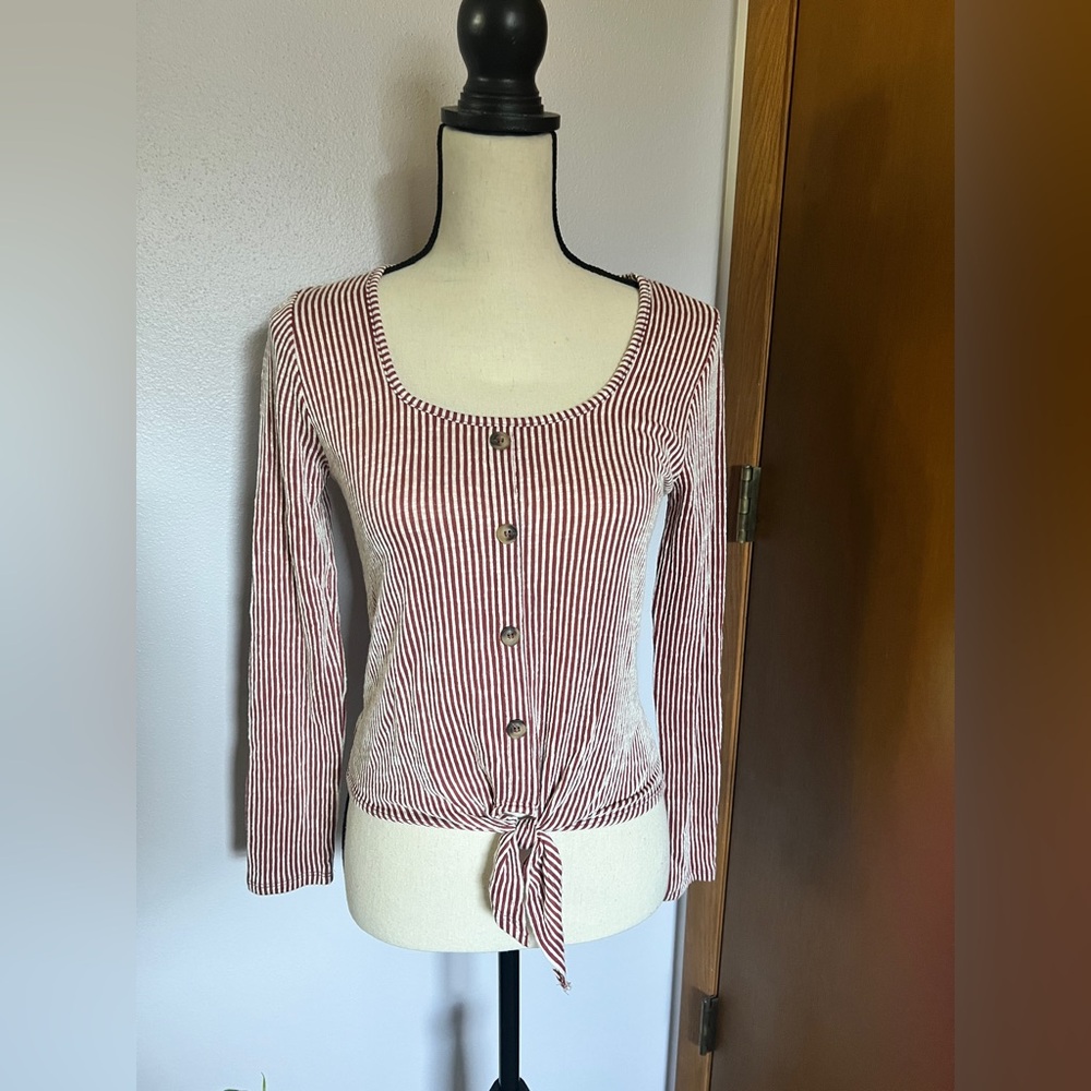 Caution To The Wind Women’s Striped Long Sleeve Top Size M